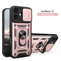 Case For iPhone 16 15 14 13 Pro Max 12 11 Pro 17 Xs Max XR 16 15 14 Plus 13 12 Mini Slide Camera Protector 360 Ring Armor Cover