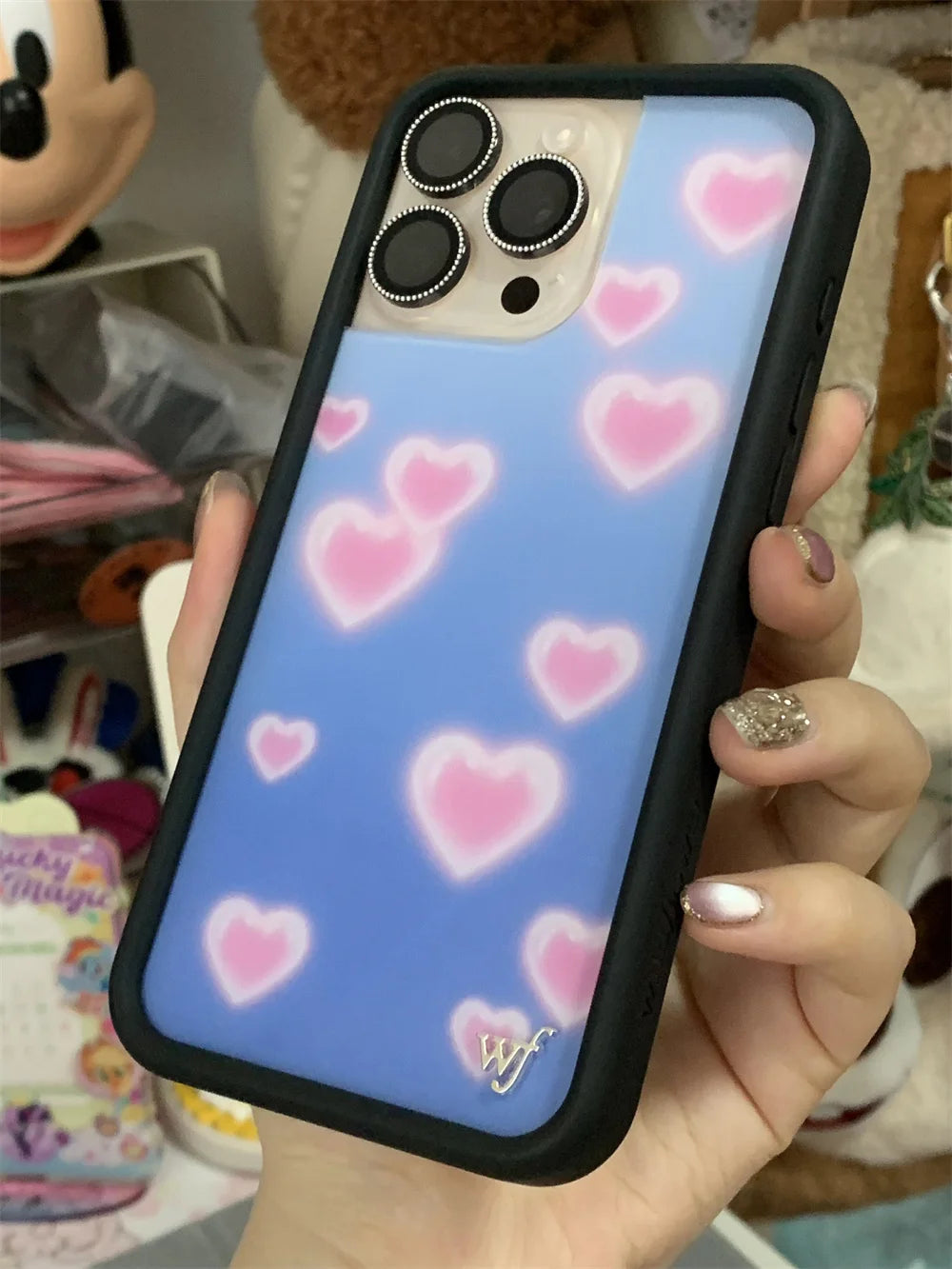 Wildflower Bluebelle Dreams Cherry Phone Case For iPhone 17 16Pro Max 15plus 14 12 13 Lila Moss Dreamy Hearts WF 3D Poker Cover