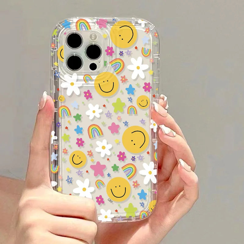 INS Korean Cartoon Hot Clear Case for Samsung Galaxy S10 S20 S20 S21 S21 S22 S23 S24 FE Ultra Plus 5G Airbag Shockproof Cover