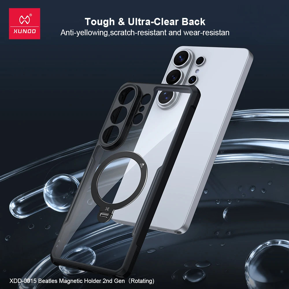 ‌Xundd For Samsung S26 Ultra S26 Plus Magnetic Holder Case - 360° Spin Stand with Airbag Shockproof & Lens Protection Funda