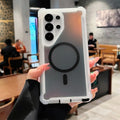 Luxury Shockproof Magnetic Changing Color Case for Samsung S25Ultra S24 Plus Double Layer Armor For Magsafe Protective Cover