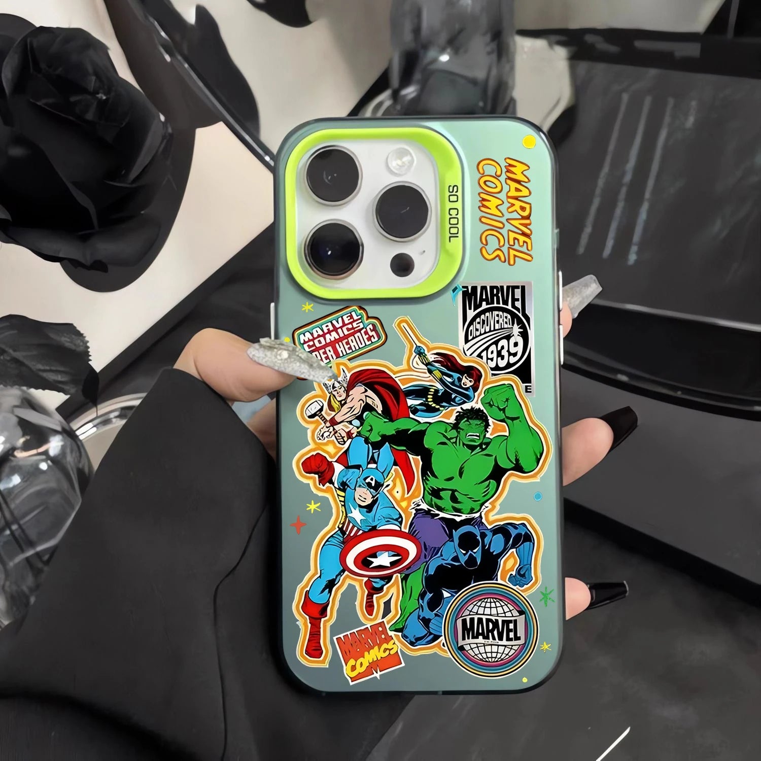 Retro Thanos Avengers Phone Case For iPhone 16 15 14 13 12 11 Pro Max X XR 8 7 Plus Candy-M-MarvelS Matte Shockproof Back Cover