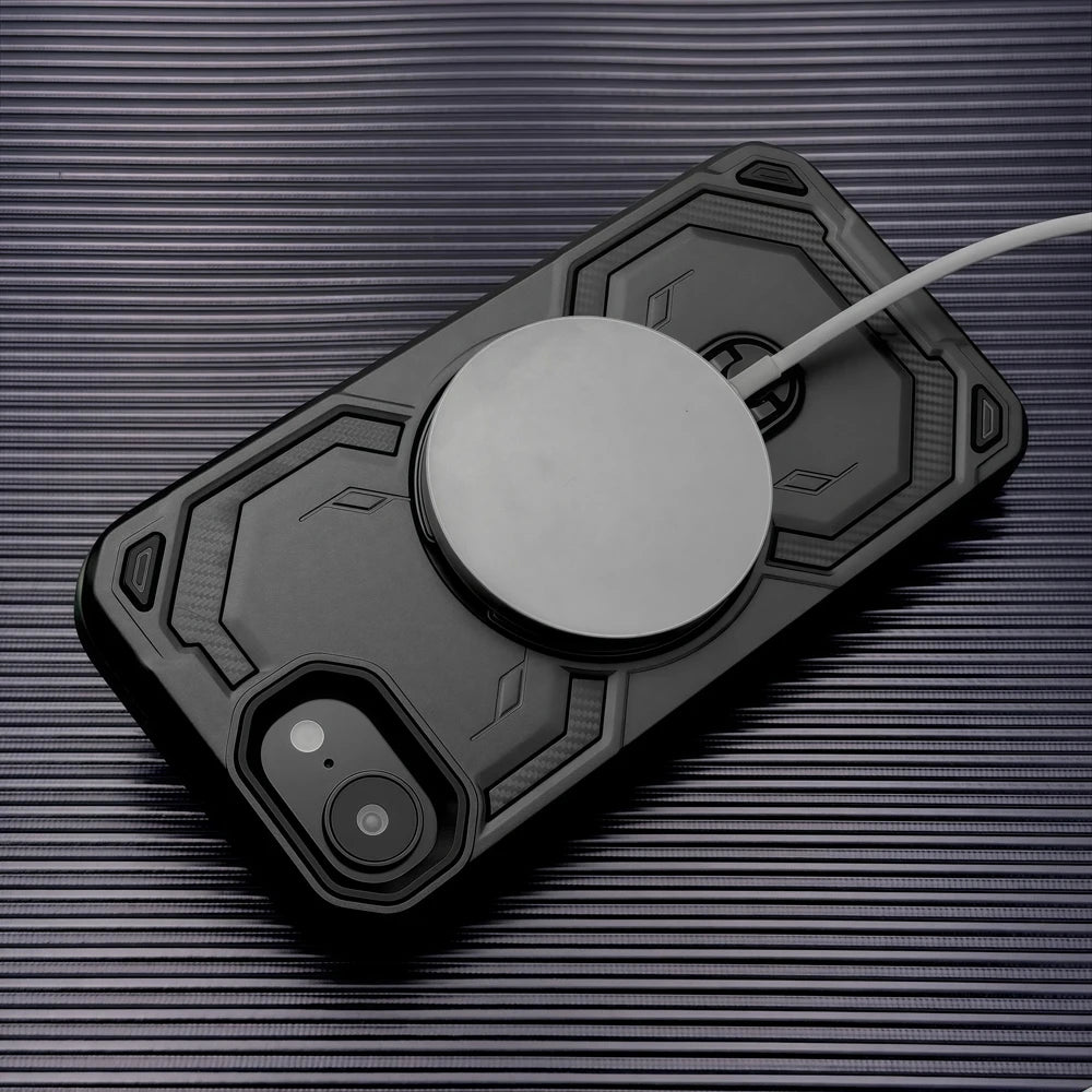 Shockproof Armor Magnetic Matte Case For iPhone 17 16 15 14 13 12 Pro Max 17E 16E For Magsafe Charge Anti-fingerprint Full Cover