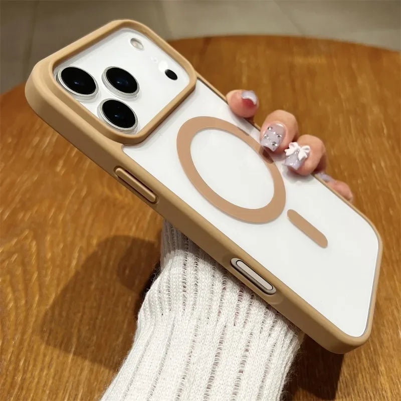 Fashion Magnetic Phone Case for Magsafe for iPhone 17 Air 16 15 14 Plus 13 12 11 Pro Max Wireless Charge Cases Shockproof Cover
