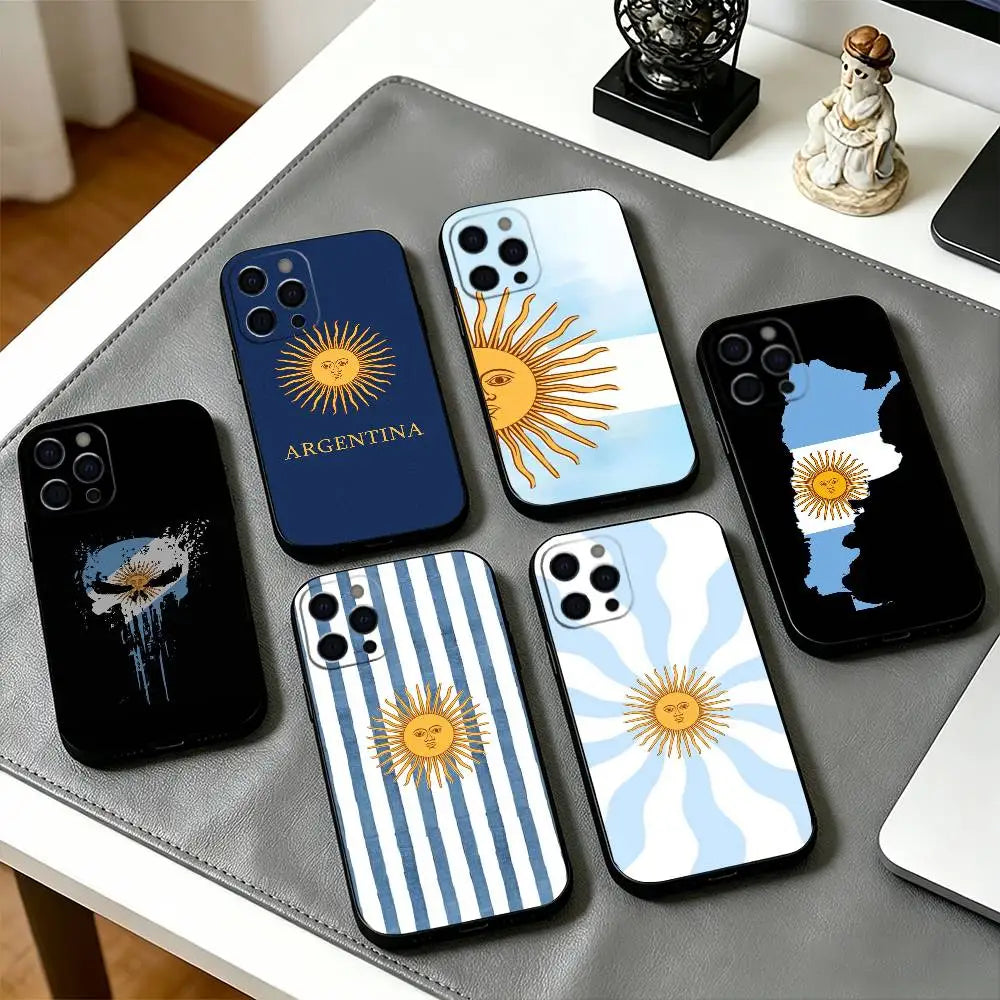 Argentina Football Support Flag Phone Case Silicone Soft For IPhone 17 16 15 14 13 12 11 X XR Plus Pro Max Plus