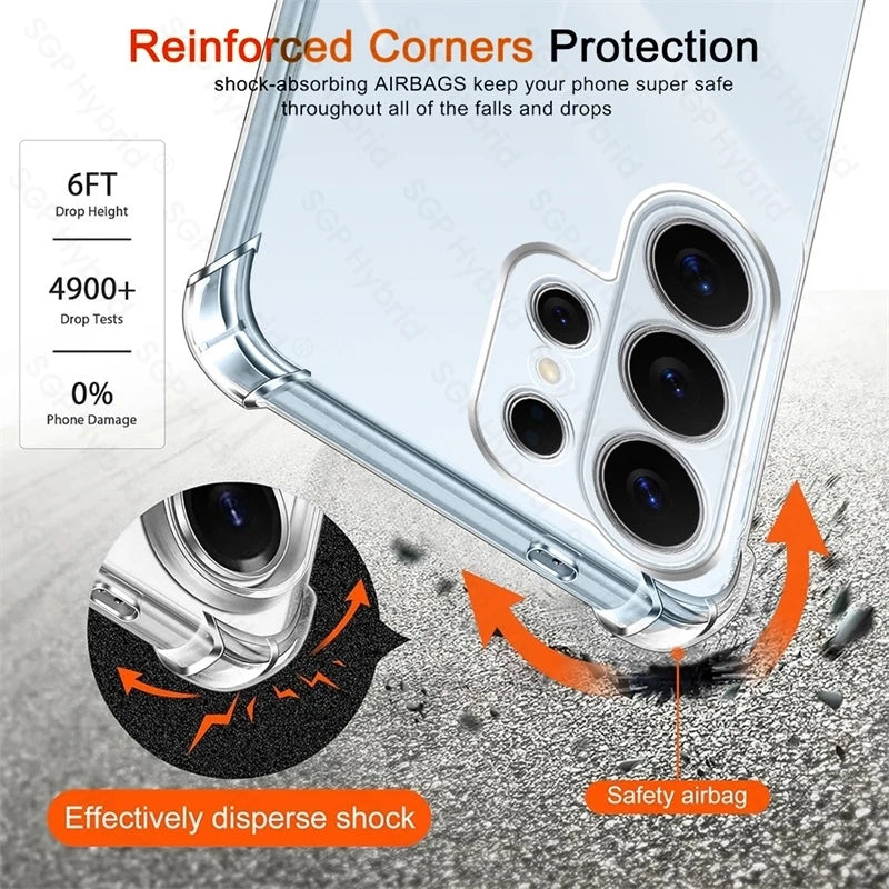 S26Ultra Case Anti-Yellow Clear TPU Soft Cover For Samsung Galaxy S26 Ultra SamsungS26 S 26 Plus S26+ 5G Armor Shockproof Coque