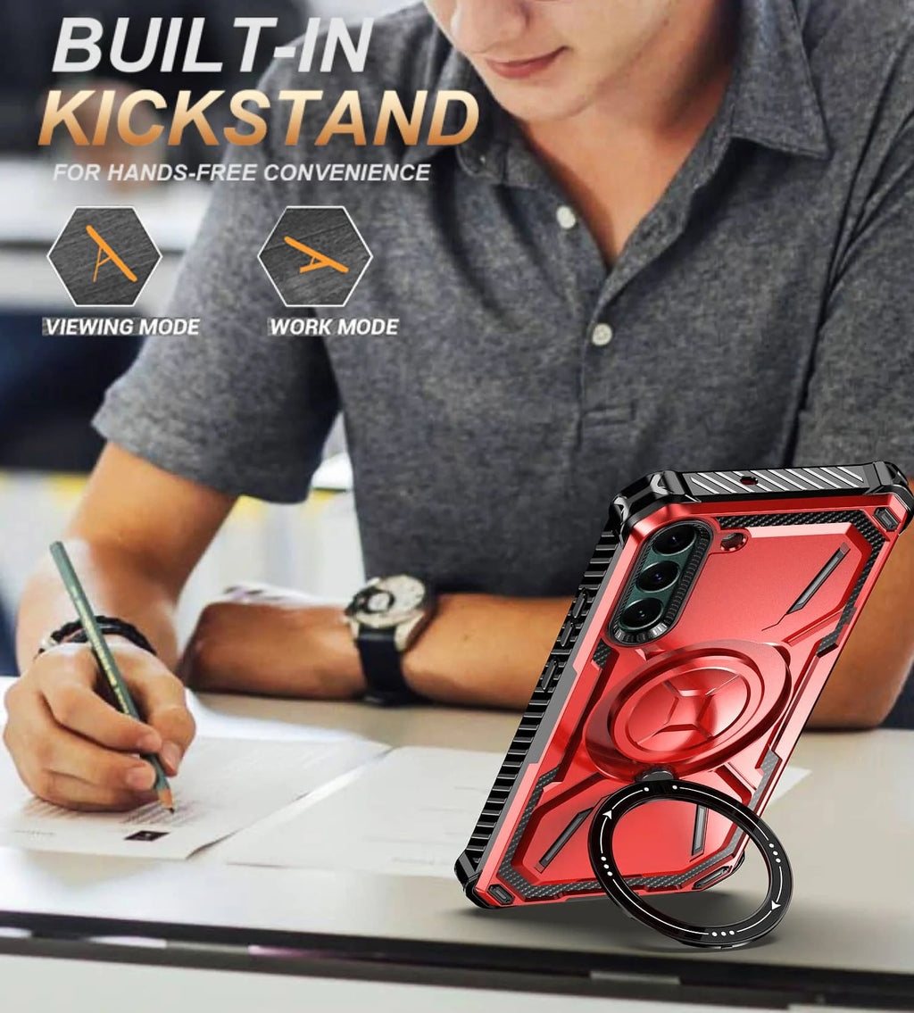 Stand Case for Samsung Galaxy S25 S24 S23 S22 S21 Ultra [Compatible with Magnetic][Invisible Magnet Kickstand] Anti-Drop Cover