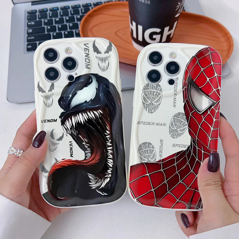 Black Venoms Spiders Men Phone Case for Motorola Moto G84 G75 G60 G54 G53 G52 G35 G34 G24 G22 Edge 50 E22 E14 5G 3D Wave Capa
