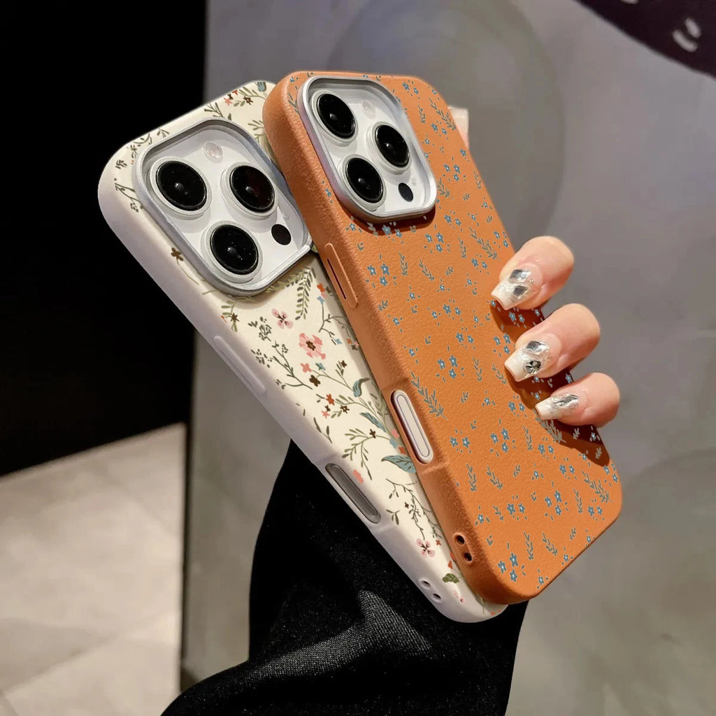 Small Flower Lichee Pattern Phone Case For iPhone 17 16 Pro Max 15 14 13 12 11 XS X XR 7 8 Plus SE2 16E Shockproof Bumper Cover