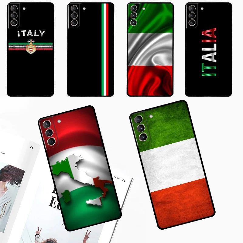 Italy Flag Phone Case For Samsung Galaxy S24 Ultra S22 Plus S20 S21 S23 FE Note 20 10 S8 S9 S10 Cover