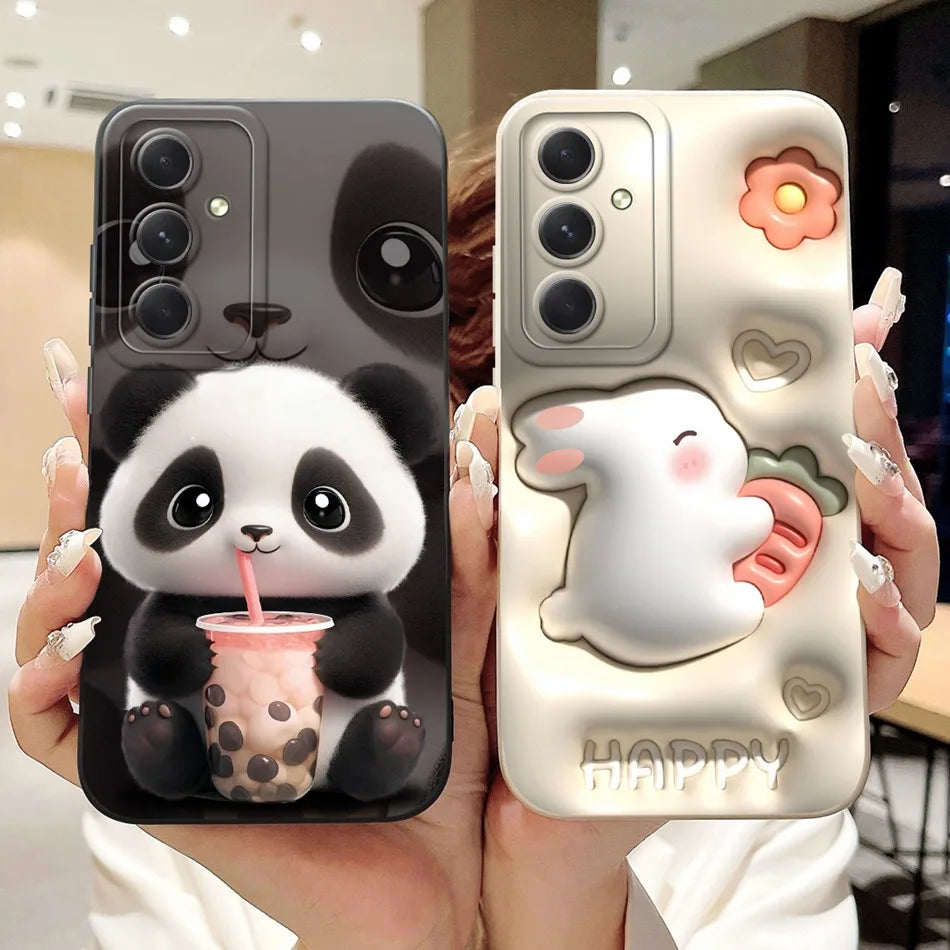 For Samsung Galaxy S23 FE S23 5G Cute Panda Rabbit Cartoon Case For Samsung S 23 23FE Shockproof Soft Silicone Phone Cases