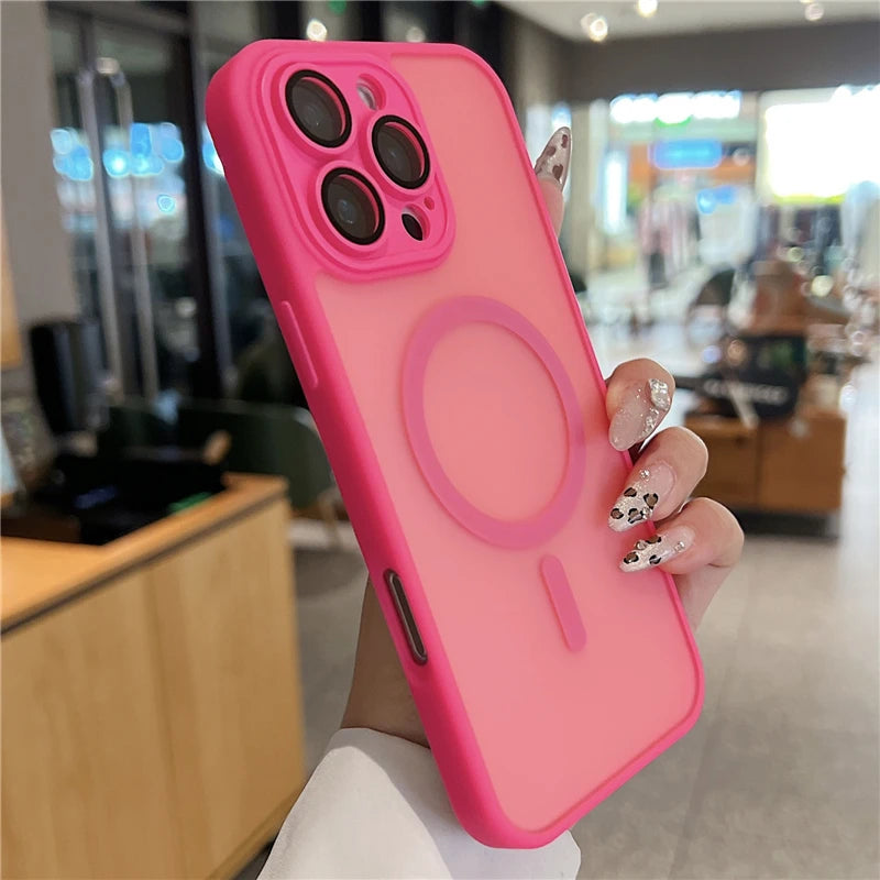 For Luxury Magsafe Magnetic Bumper Shockproof Phone Case For iPhone 11 12 13 15 16 Pro Max 17 Air Lens Protector On 14Plus Cover