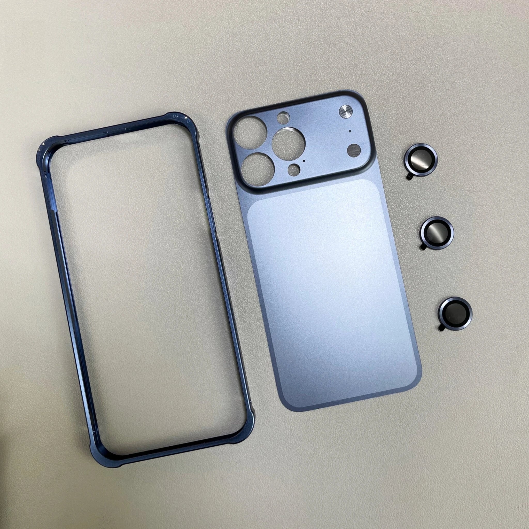Original Alloy Frame Case For iPhone 16 15 14 13 Pro Max Instantly Transform 17 Pro Max with lens Glass Large Window Fundas Film