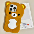 Ins Newest Bear Wear Glasses Phone Case For iPhone 17 16 15 14 13 12 Pro Max 6 7 8 Plus XS 3D Cartoon Silicone Cover