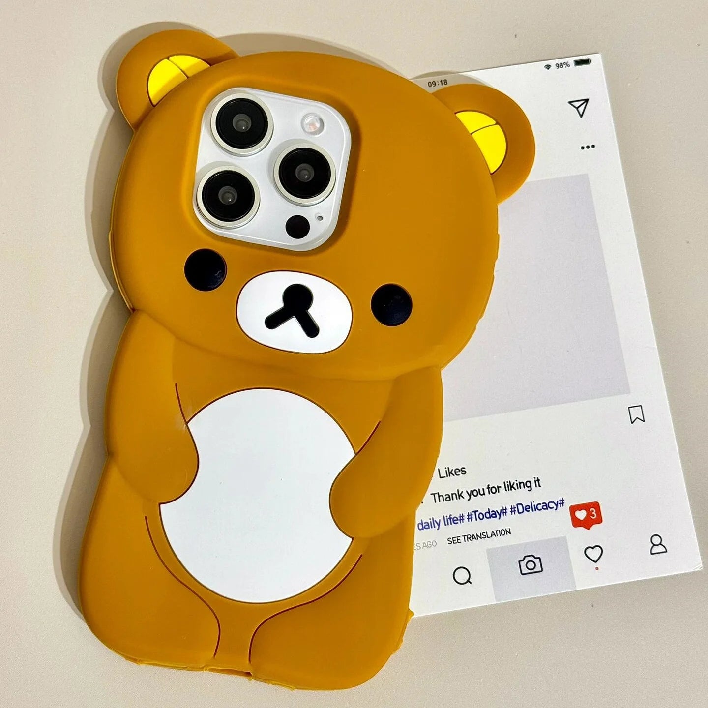 Ins Newest Bear Wear Glasses Phone Case For iPhone 17 16 15 14 13 12 Pro Max 6 7 8 Plus XS 3D Cartoon Silicone Cover