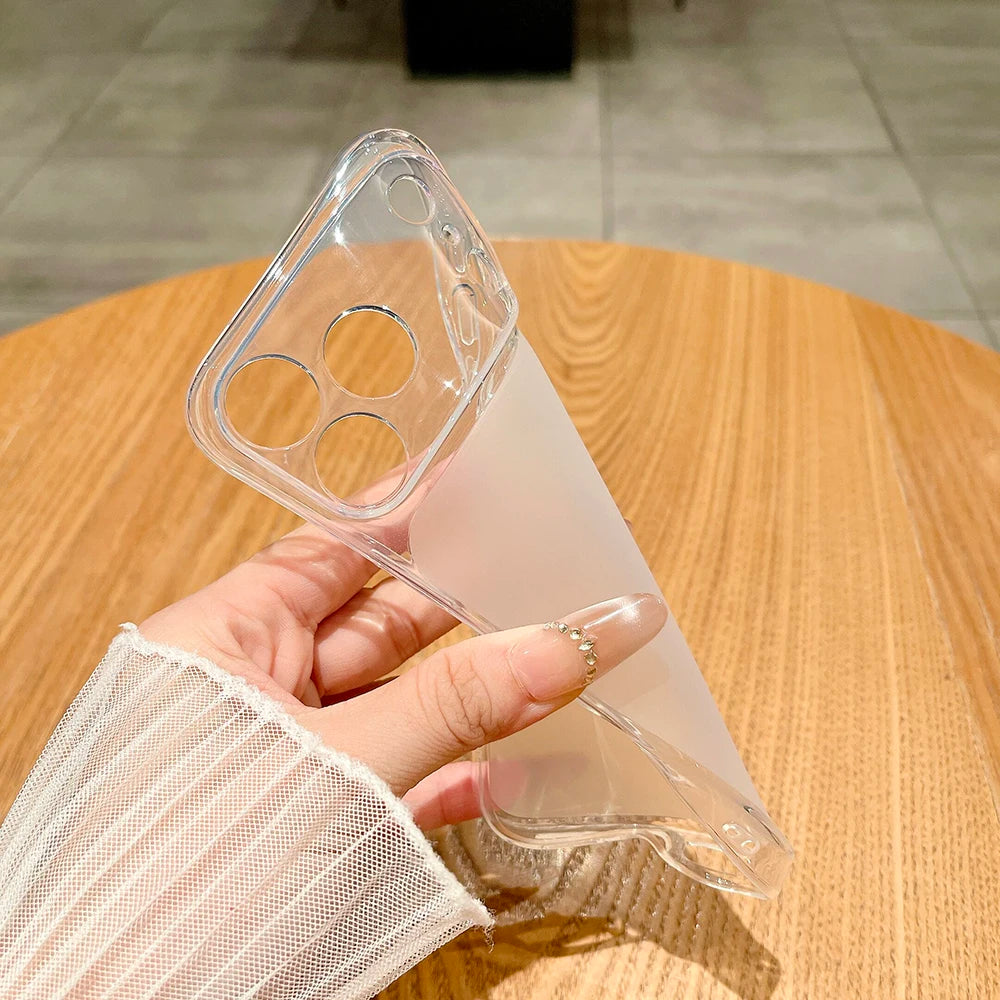Transparent Soft Silicone TPU Case for iPhone 17 16 15 14 13 Pro Max 17 Pro Max Clear Rubber Gel Simple Shockproof Bumper Cover
