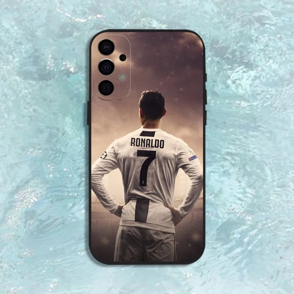 CR7 Football Star R-Ronaldo-ES Phone Case For Samsung S25,S24,S21,S22,S23,S30,Ultra,S20,Plus,Fe,Lite,Note,10,9,5G Black Cover