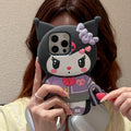 Cute 3D Cartoon Kuromi Phone Case for iPhone 17 Pro17 16 15 14 13 12 11 Pro Max 16 Plus Shockproof Soft Silicone Phone Cases