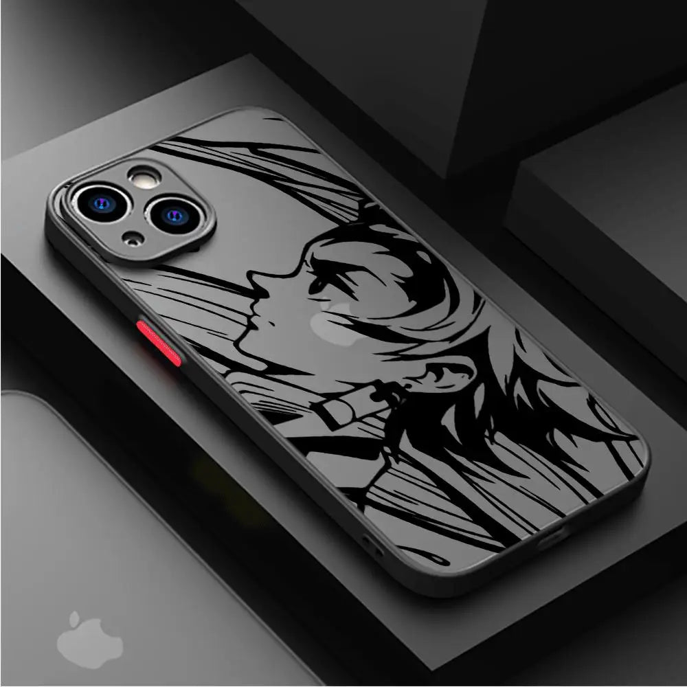 Demon Slayer Kimetsu No Yaiba Phone Case for Apple iPhone 15 Pro Max 13 14 Plus 12 Mini 11 Pro XR 8 SE 7 XS MAX Matte Cover