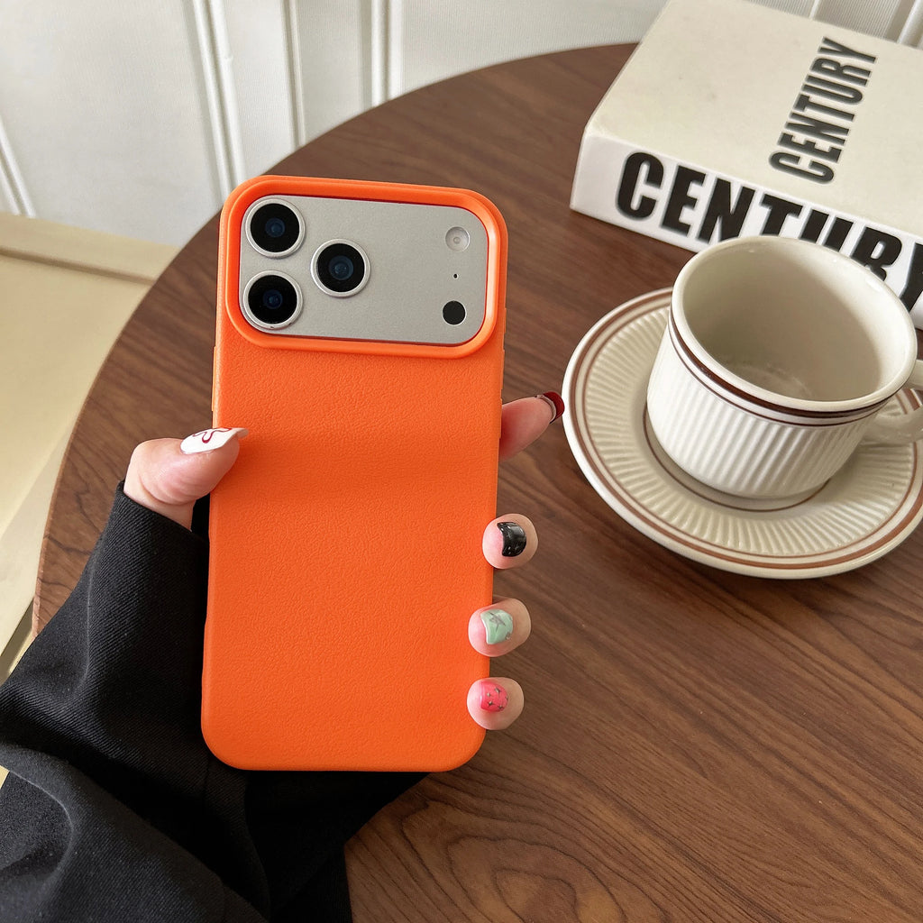 Matte silicone leather texture fashionable solid color iPhone case 17 Air 16 15 14 13 12 11 17Pro Max shock-absorbing soft cover