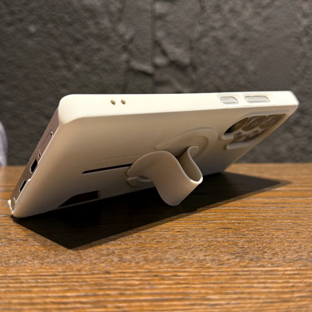 Soft Silicone Ring Holder Card Slot For Magsafe Magnetic Case For Samsung S26 Ultra S25 Plus S24 Thin Shockproof Hard PC Cover