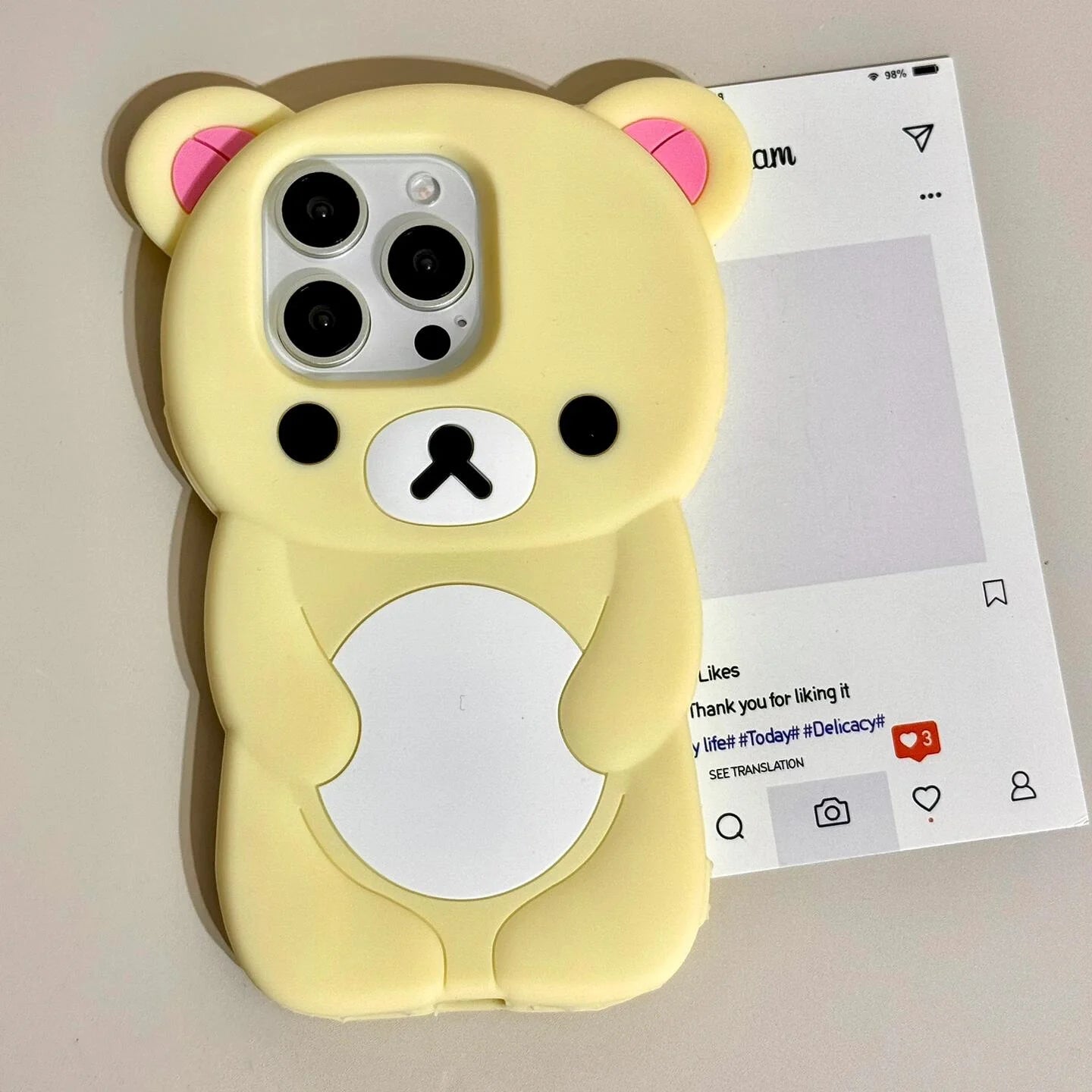 Ins Newest Bear Wear Glasses Phone Case For iPhone 17 16 15 14 13 12 Pro Max 6 7 8 Plus XS 3D Cartoon Silicone Cover