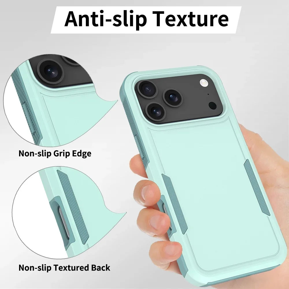 Military Rugged Ott-Box Shockproof Phone Case For iPhone 17 Air 16E 15 14 Plus 13 12 11 17 Pro Max Hybrid Armor Anti-Fall Cover