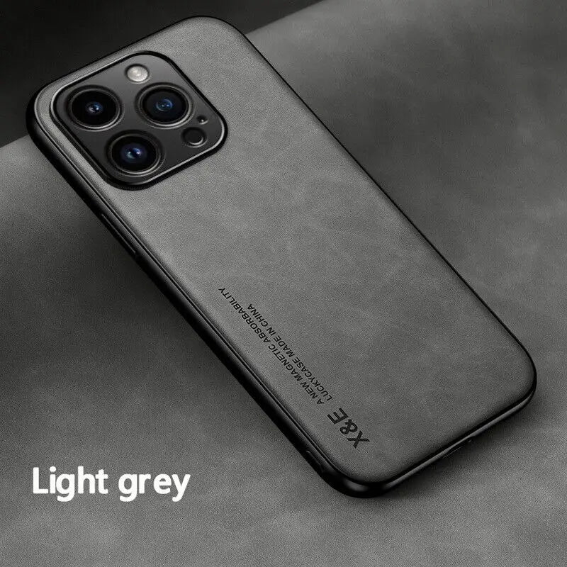 Luxury Magnetic Sheepskin Leather Case For iPhone 16 15 14 13 12 11 Pro Max XR XS X 8 7 Plus Shockproof Matte Soft Bumper Cover