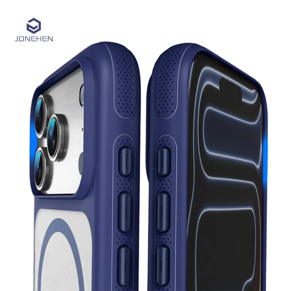 For Magsafe Skin Feel Transparent Phone Case For iPhone 17 16 15 Plus 14 13 12 Pro Max Air Metal Buttons Siliconen Bumper Cover
