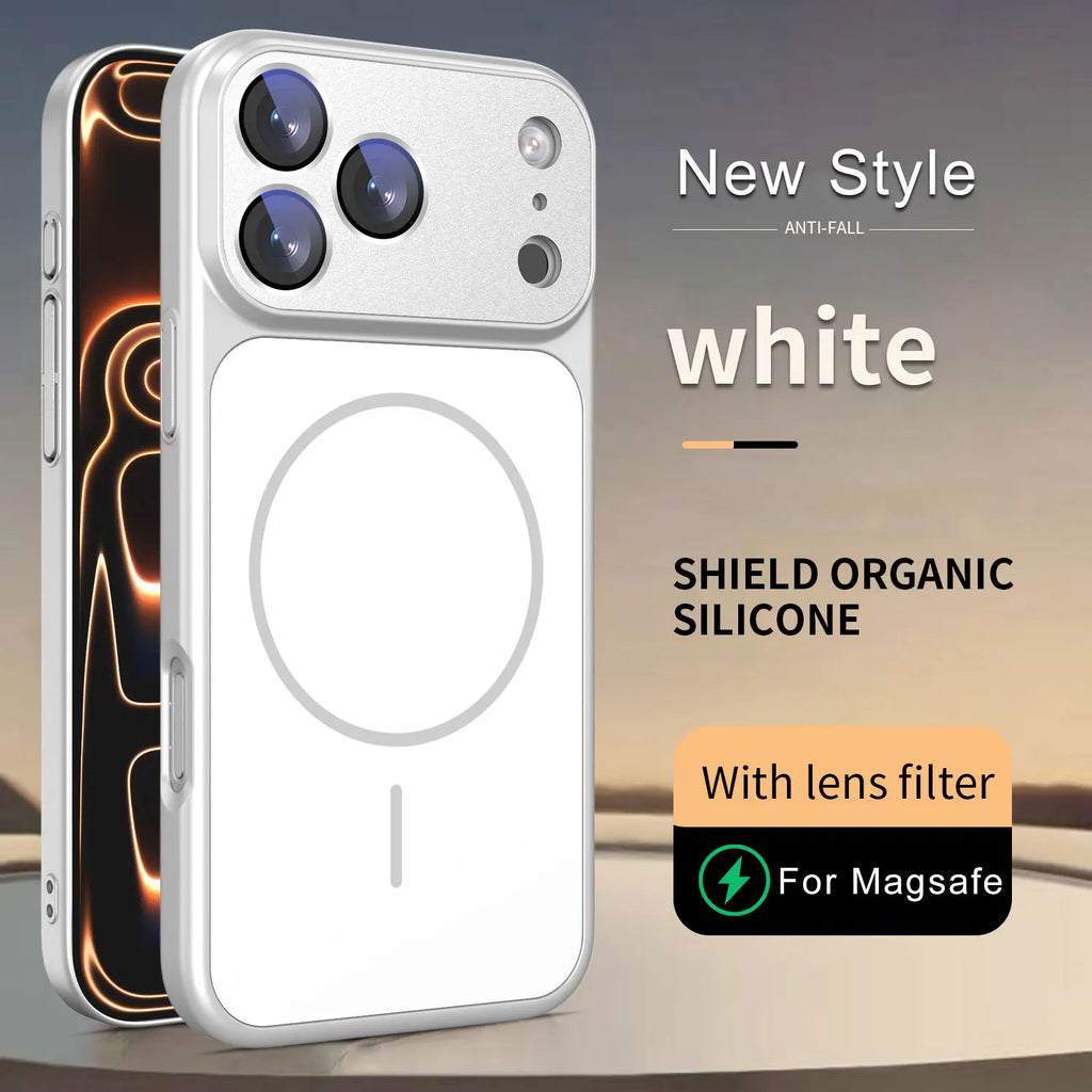 Luxury Original Magnetic Matte Armor Shockproof Phone Case For iPhone 17 16 15 14 13 Pro Max For Magsafe Wireless Charge Cover