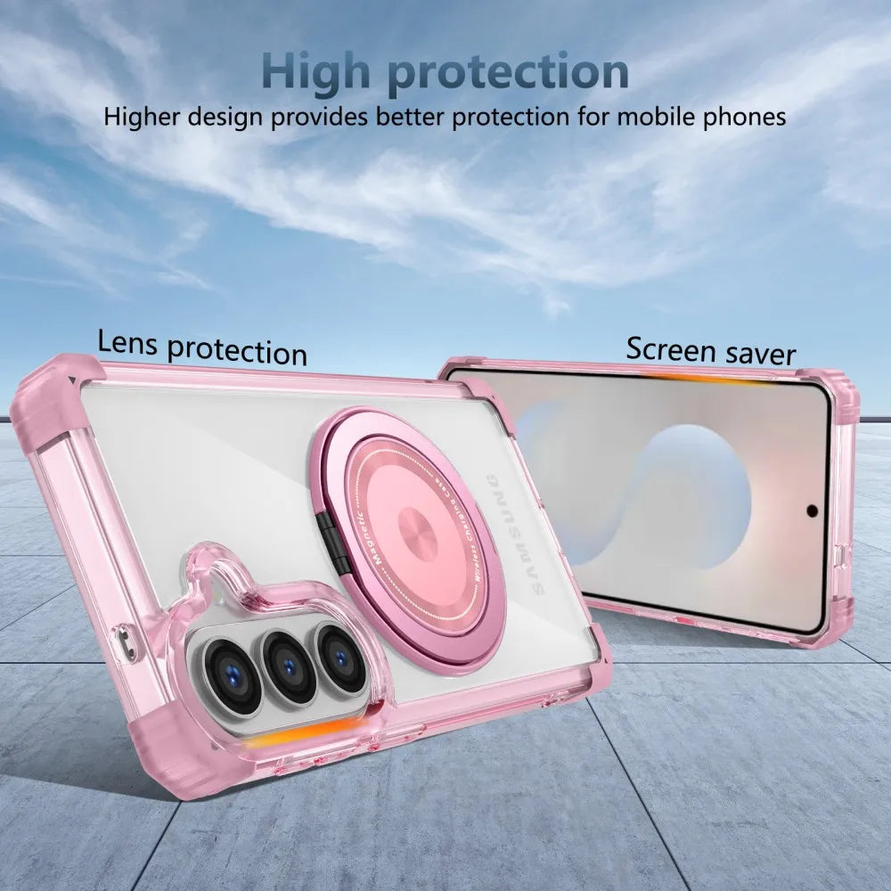 Rotating Magnetic Folding Stand Case For Samsung S26 Ultra Plus S25 S24 S23 S22 S21 Ultra S25FE S25 Edge Armor Shockproof Cover