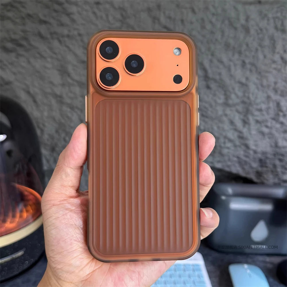 Luxury Corrugated 3D Stripes Matte Case For iPhone 17 Pro Max Air 16 15 14 13 12 Soft Edge Silicone Shockproof Bumper Back Cover
