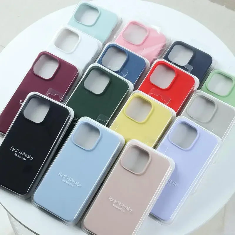 Official Case for Apple IPhone 17 Pro Max 16 Pro Max 15 14 Plus 13 12 Original Liquid Silicone Soft Shockproof Protect Cover