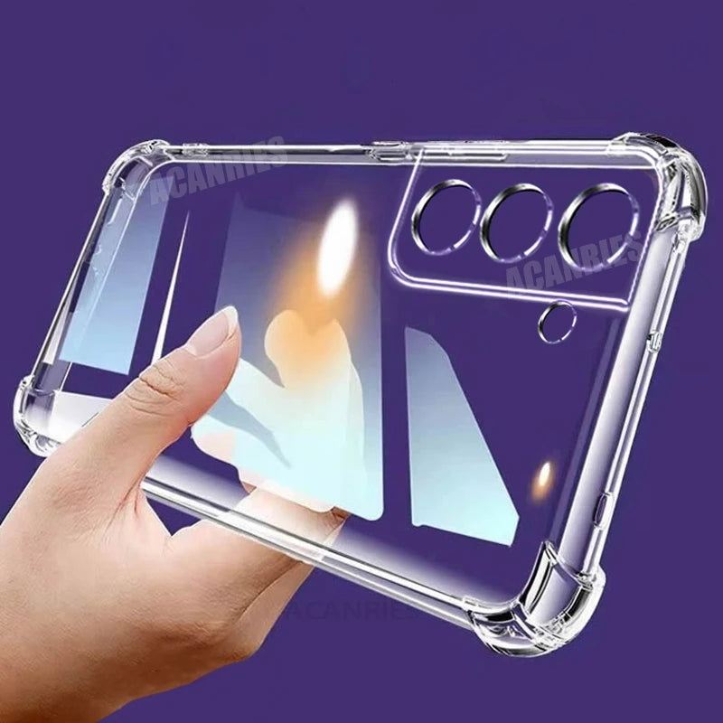S 24 23 22 21 25 Airbag Shockproof Transparent Case For Samsung Galaxy S24 S25 S21 S20 S22 S23 Fe Plus Ultra Silicone Full Cover