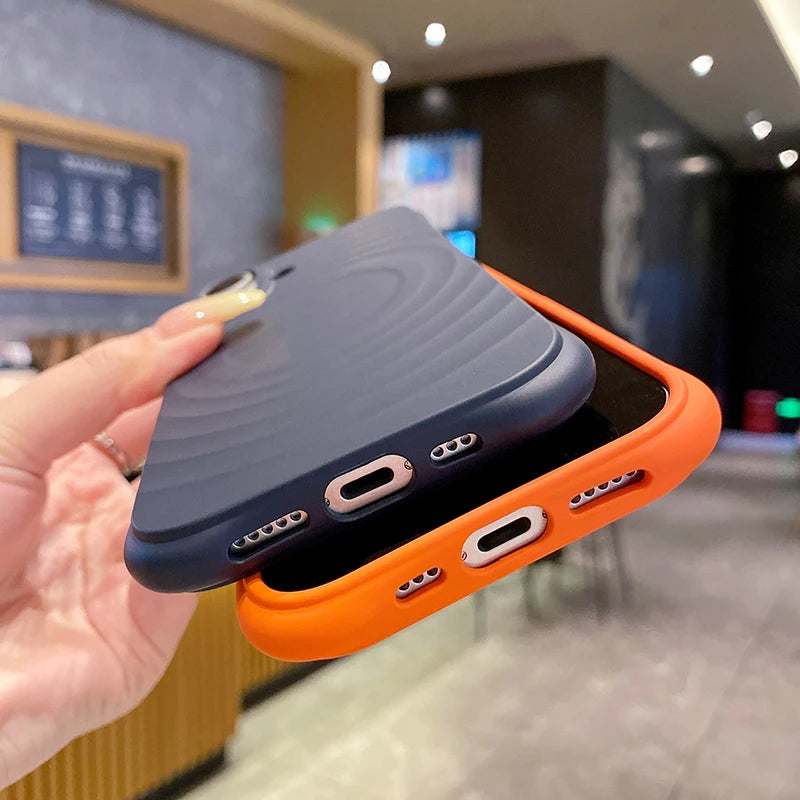 Water Ripple Silicone Phone Case For iPhone 17 16 15 14 13 Pro Max 16E 17E For Magsafe Wireless Charge Magnetic Soft Phone Cover