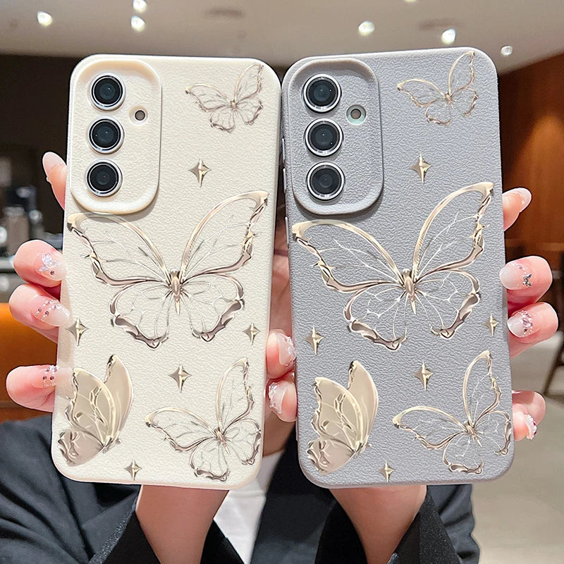 Butterfly Case For Samsung Galaxy S24 S25 Ultra S23 S22 Plus S21 FE S26 A57 A14 A15 A16 A25 A26 A34 A35 A36 A54 A55 A56 5G Capa