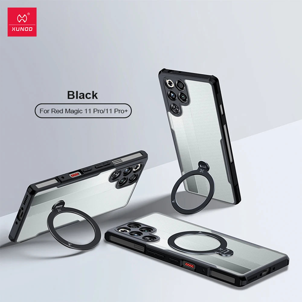 Xundd Magnetic Holder Case for Nubia Red Magic 11 Pro Plus 11 Air /9 10 Pro Plus, Airbag Anti-Fall Protection, Camera Protect