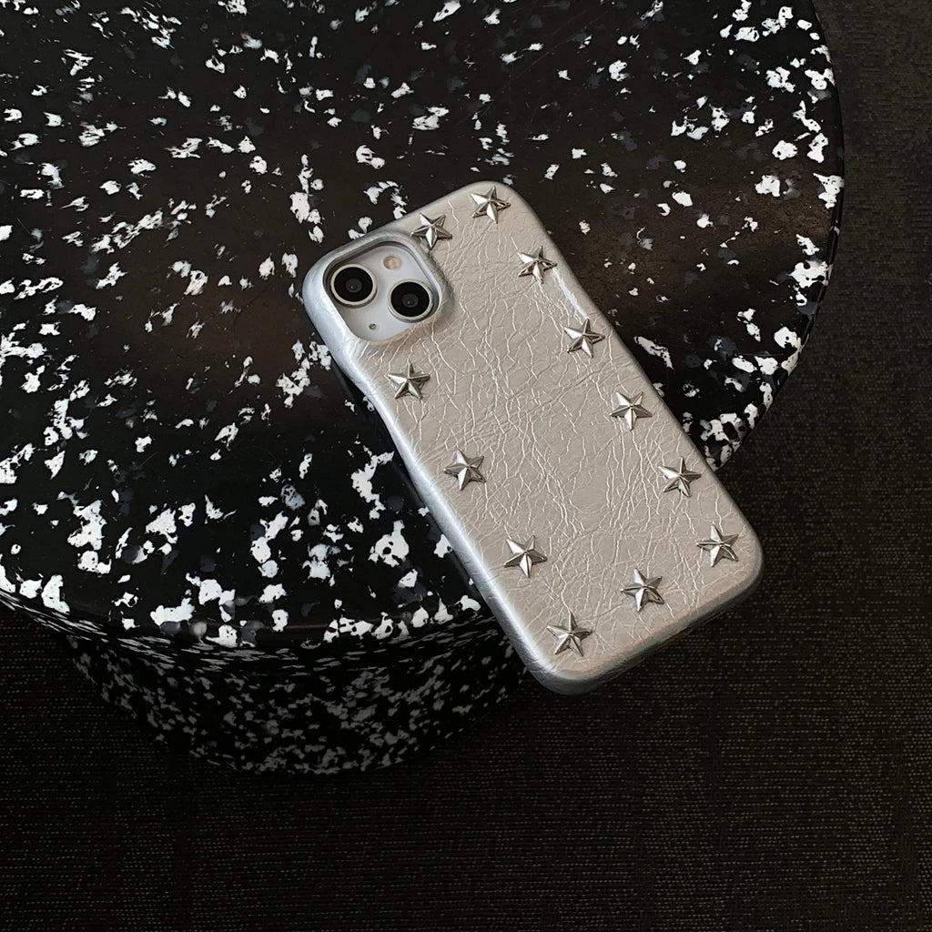 Advanced Stereoscopic Metal Stars Cowboy Pattern Leather Shockproof Protective Cover Case for iPhone 17 16 15 14 13 Pro Max