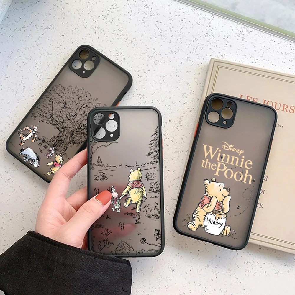 Winnie The Pooh Disney Honey Matte Translucent Case For iPhone 17E 17 16 16E 15 14 13 12 11 Pro Max 17 Air 7 8 Plus XR XS Cover