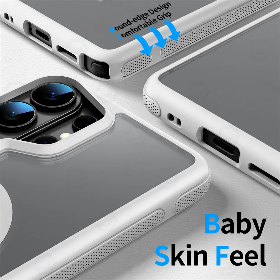 For Samsung Galaxy S26 Ultra S26 Plus Matte Translucent Magnetic Case Shockproof Hybrid Armor For Magsafe Wireless Charge Cover