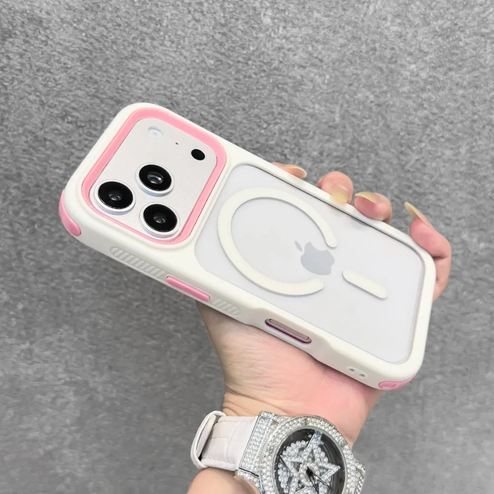 Luxury PC TPU Magnetic 3in1 for Magsafe Phone Case for iPhone 17 16 15 14 Plus 13 12 11 Pro Max 17Pro Transparent Armor Cover