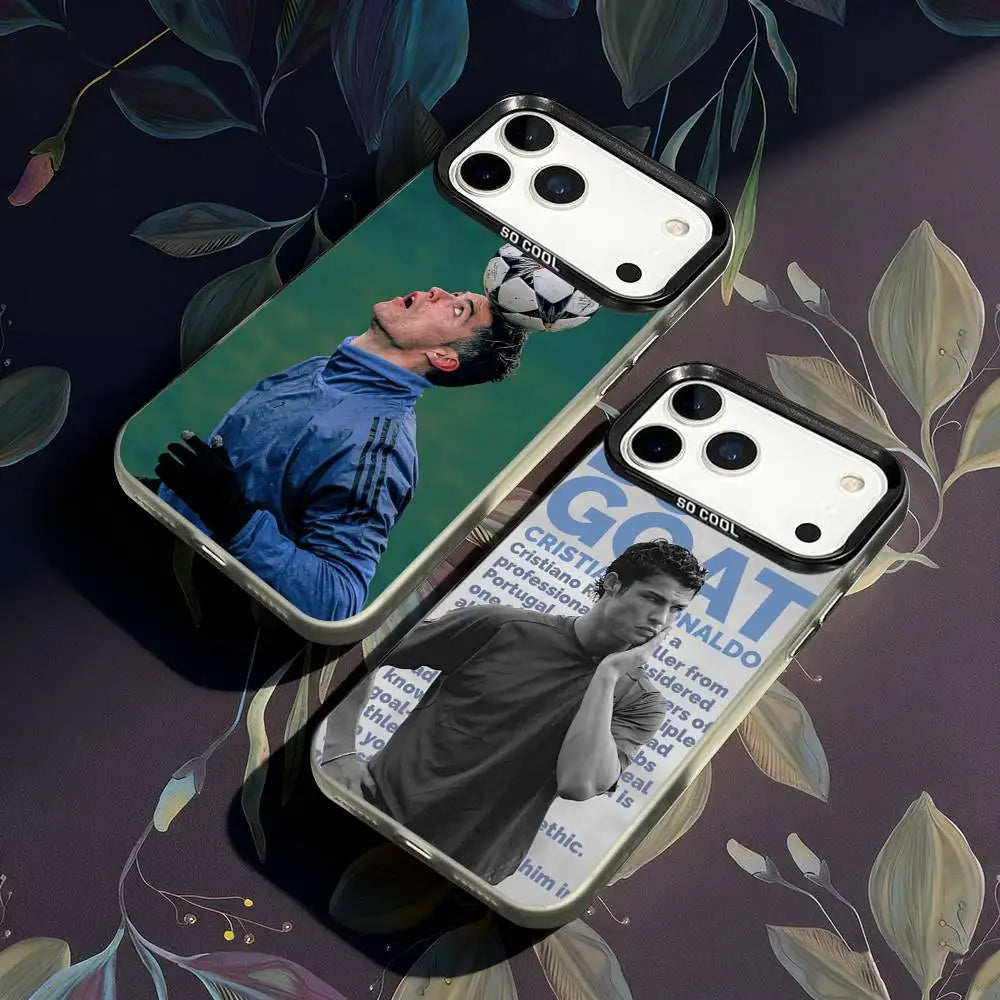 Football CR7 Sport Phone Case For iPhone 17,16,15,14,13,12,X,8,Pro,Max,Plus,E,SE4,Air,Mini IMD Matte Black