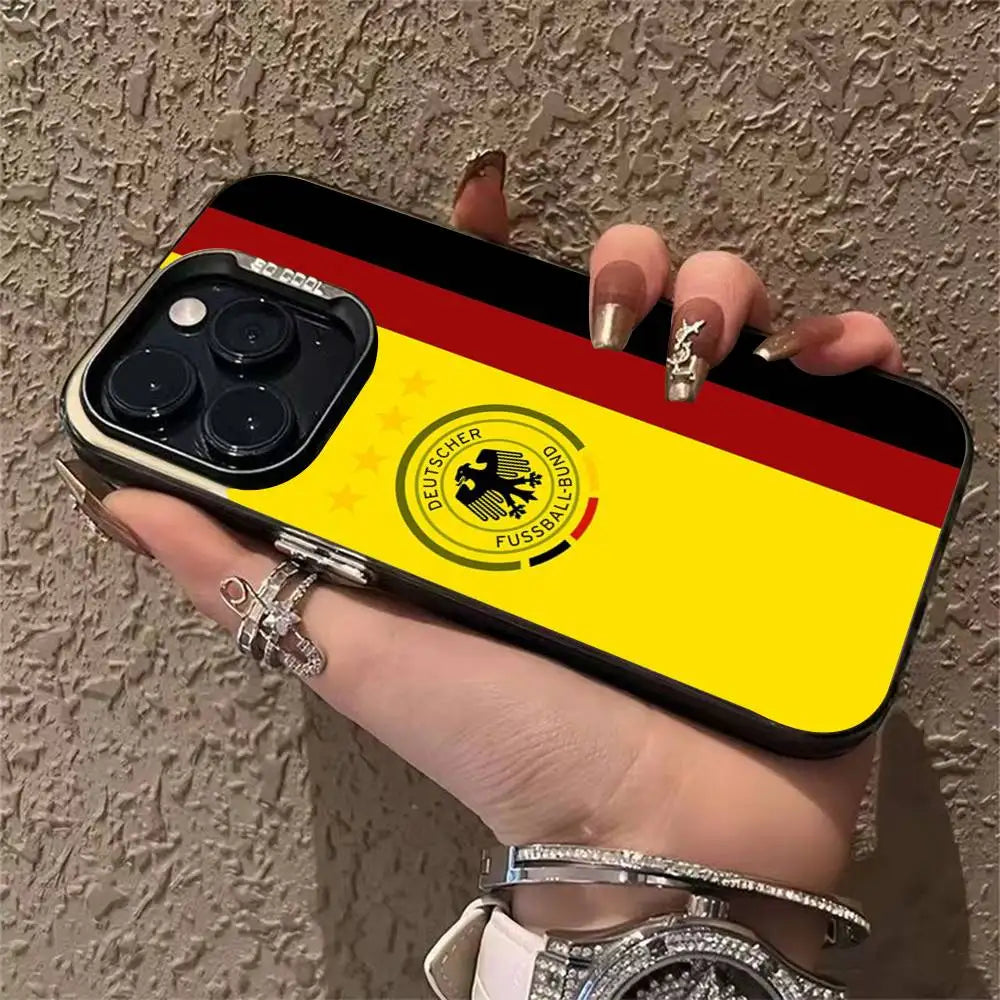 German Flag Phone Case For IPhone 17 16 15 14 13 12 11 Pro Max Plus Color Shockproof Back Silver Cover