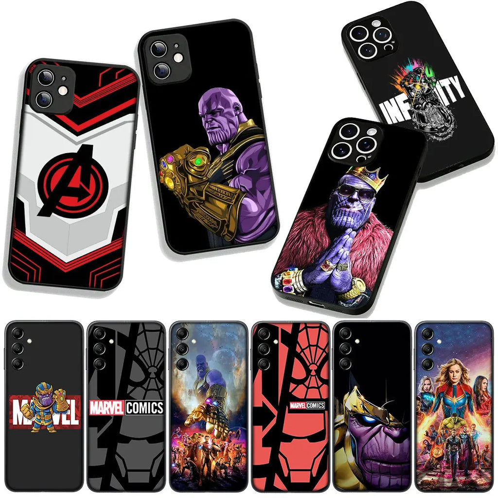 Cover Avengers Marvel Thanos Ironman for Samsung Galaxy A36 A17 A26 A07 A35 A54 A53 A13 A33 A34 S8 S9 S20 S21 FE S10 Plus Case