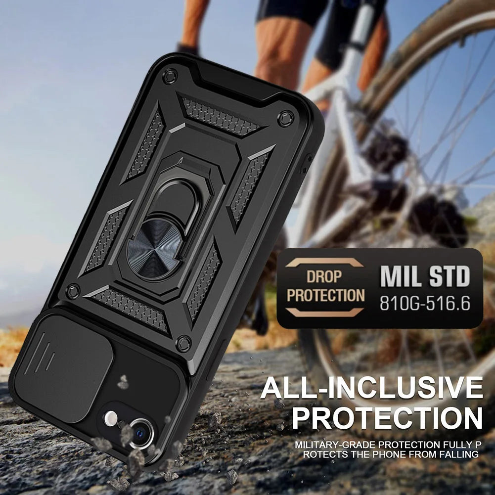 For iPhone SE 2020 Case SE 2022 SE 2 3 SE2 SE3 Shockproof Armor Lens Protector Phone Cover For iPhone 7 8 iPhone7 Case With Ring