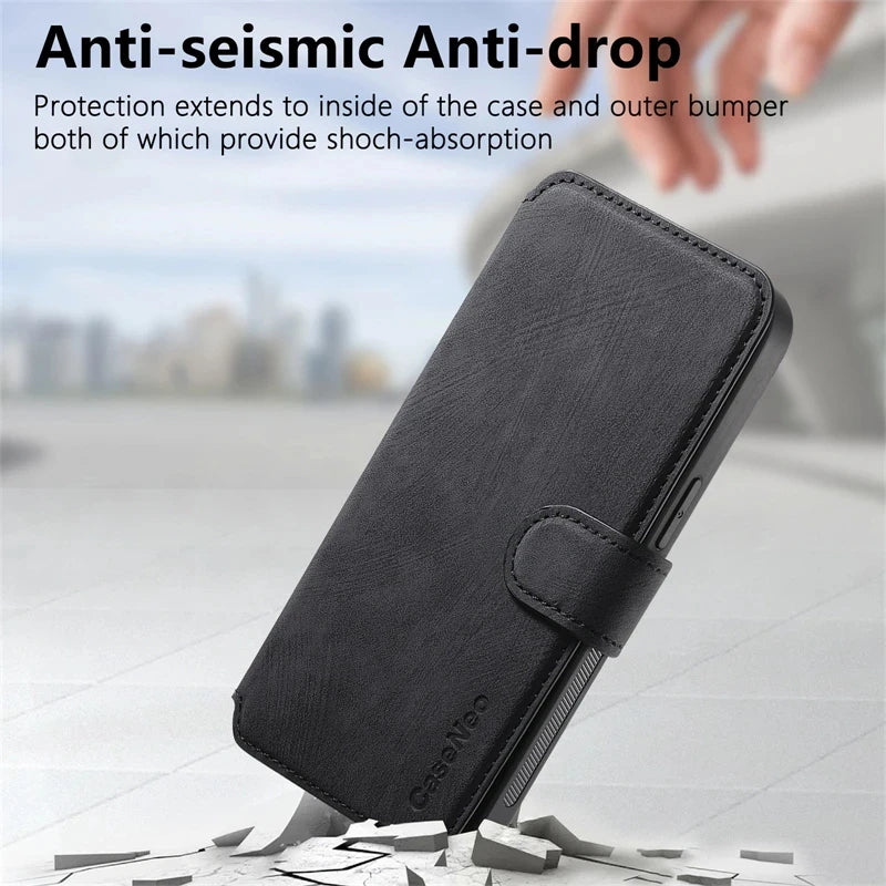 2 in 1 Magnetic Flip Leather Case for IPhone 17 Air 16 E 15 14 13 12 Pro Max Plus 17Air 16E 17Pro I17 Magsafe Card Wallet Cover