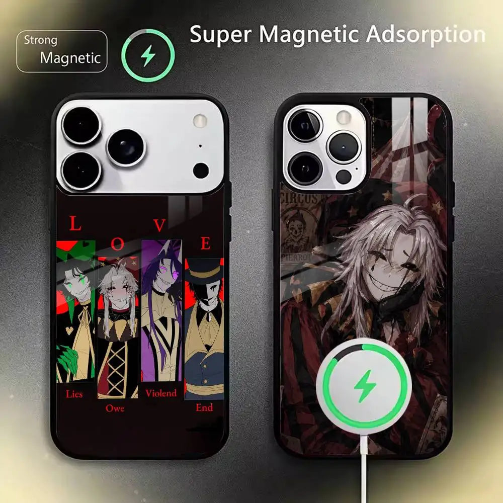 The F-Freaks-Pierrot Circus Clown Gothic Wireless charging phone case compatible with iPhone 17/16/15/14/13/12/11