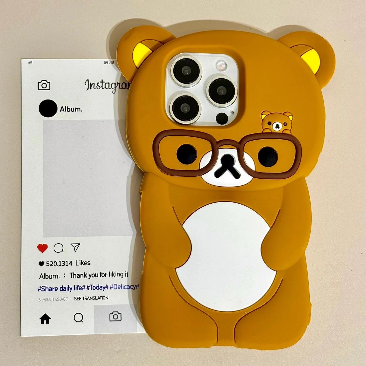 Ins Newest Bear Wear Glasses Phone Case For iPhone 17 16 15 14 13 12 Pro Max 6 7 8 Plus XS 3D Cartoon Silicone Cover