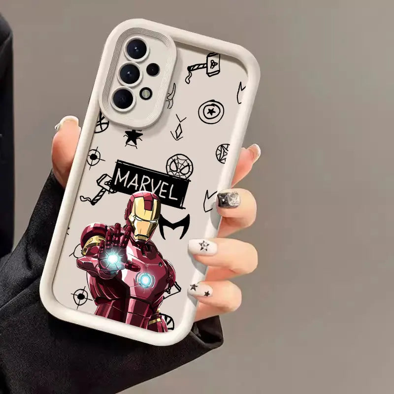 Marvel Ironman Cute Case For Samsung Galaxy A57 A56 5G A37 A36 A17 A07 A26 A16 A06 A55 A52 A14 A73 A34 Silicone Protective Cover