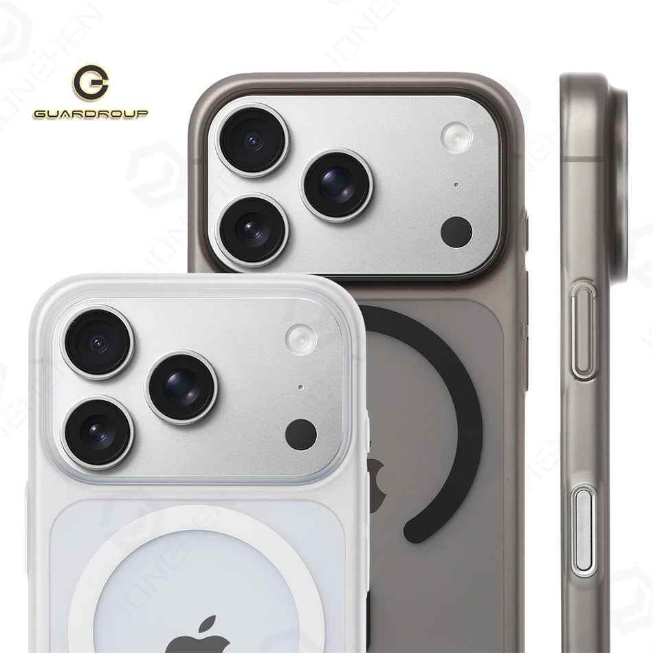 Magnetic Sand Blasting Frosted Case For iPhone 17Air 17 16 15 14 13 Pro Max Orange Matte Clear Simple Thin PC Cover For Magsasfe